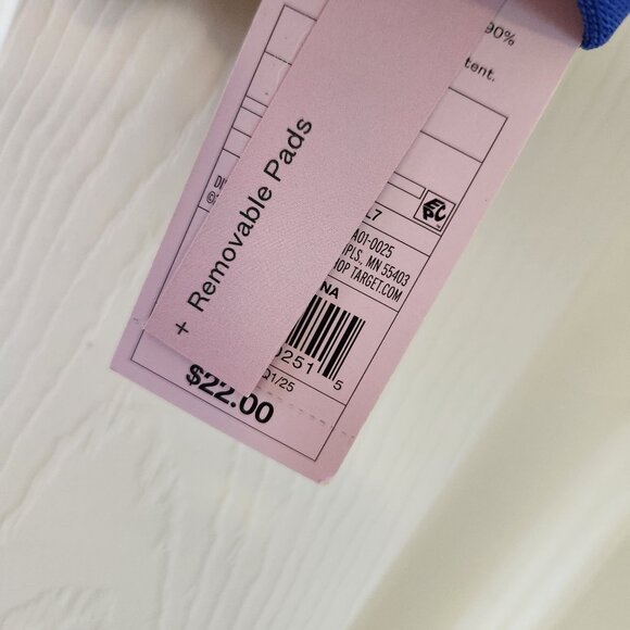 Wild Fable Blue Underwire Ribbed Bikini Top Adjustable Straps Removable Pads 24 - Picture 4 of 10